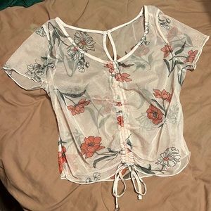 Sheer cinched crop top
